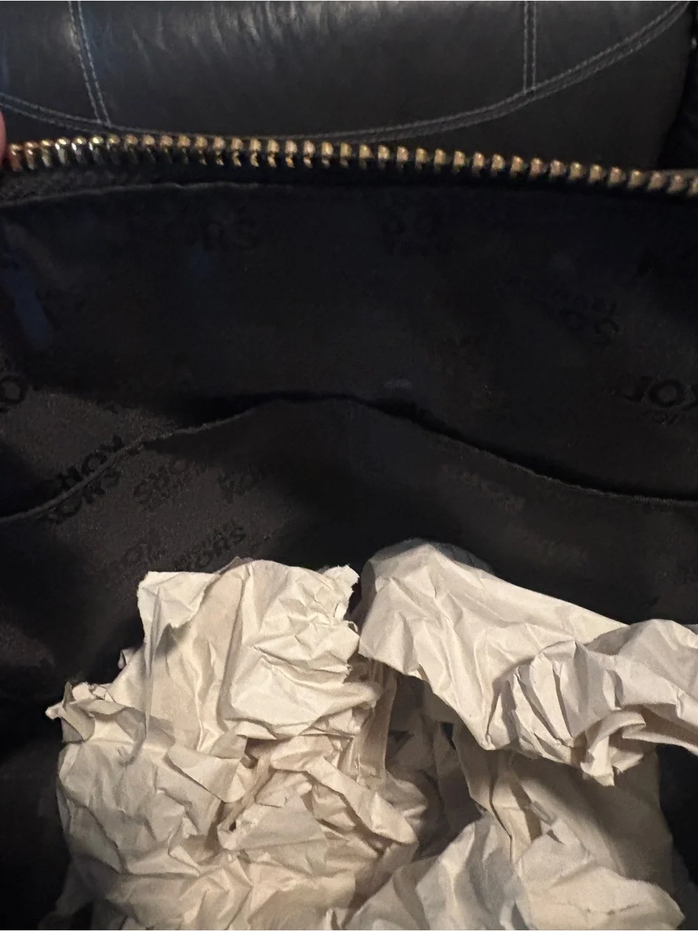 Michael Kors Black Leather Satchel with Gold Hardware